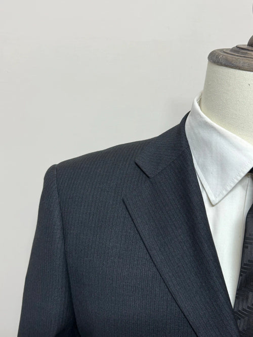 Abito Uomo B. & Sons Gessato Nero/Antracite Taglia 50 (MA26)