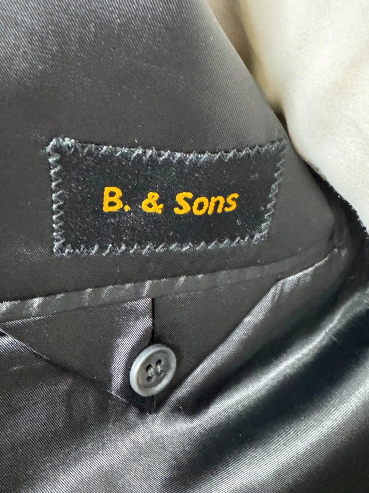 Abito Uomo B. & Sons Gessato Nero/Antracite Taglia 50 (MA26)