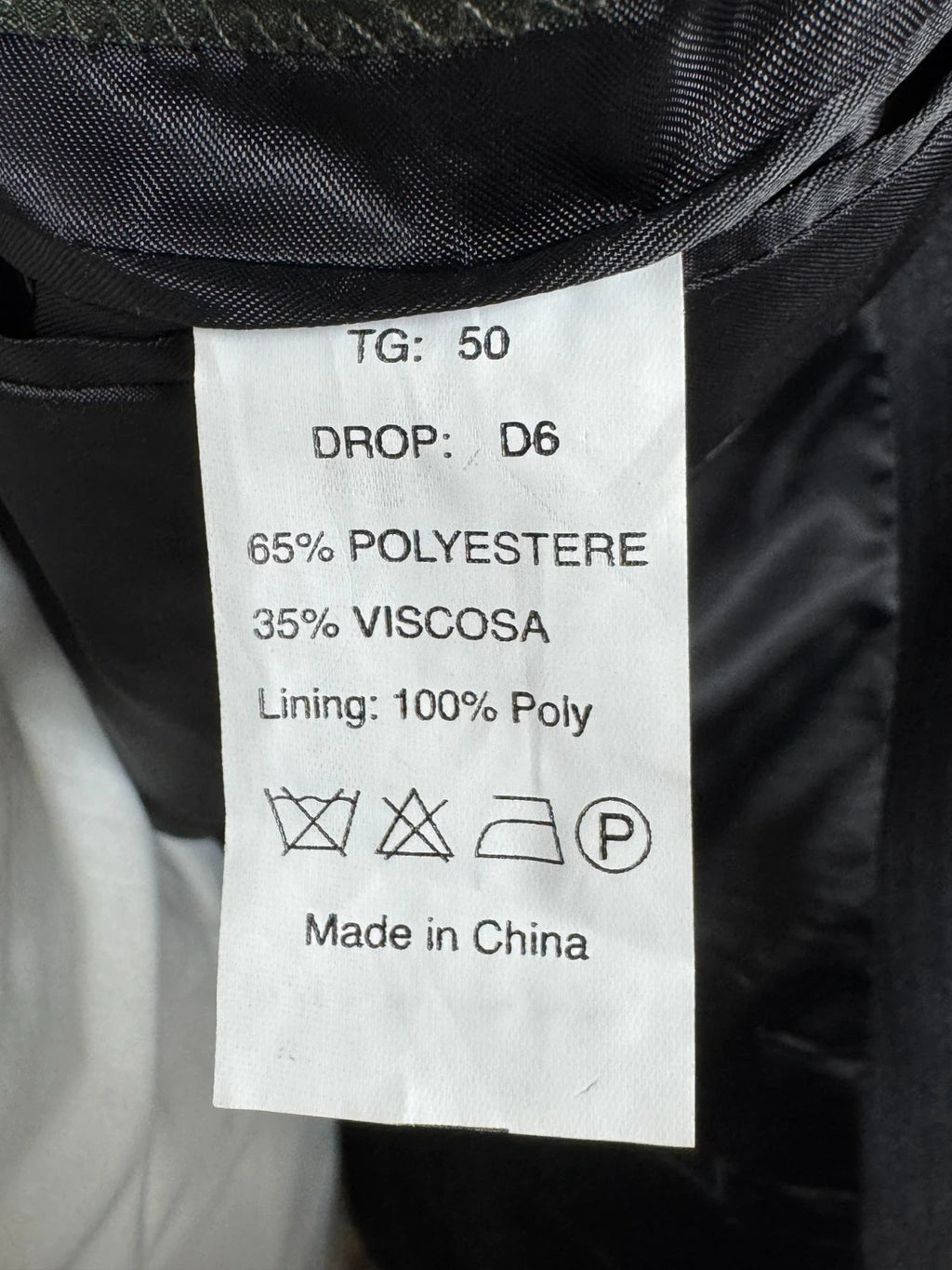 Abito Uomo B. & Sons Gessato Nero/Antracite Taglia 50 (MA26)