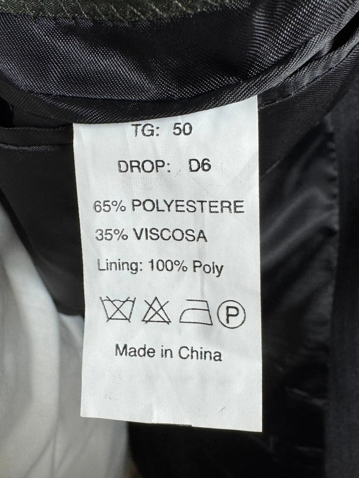 Abito Uomo B. & Sons Gessato Nero/Antracite Taglia 50 (MA26)