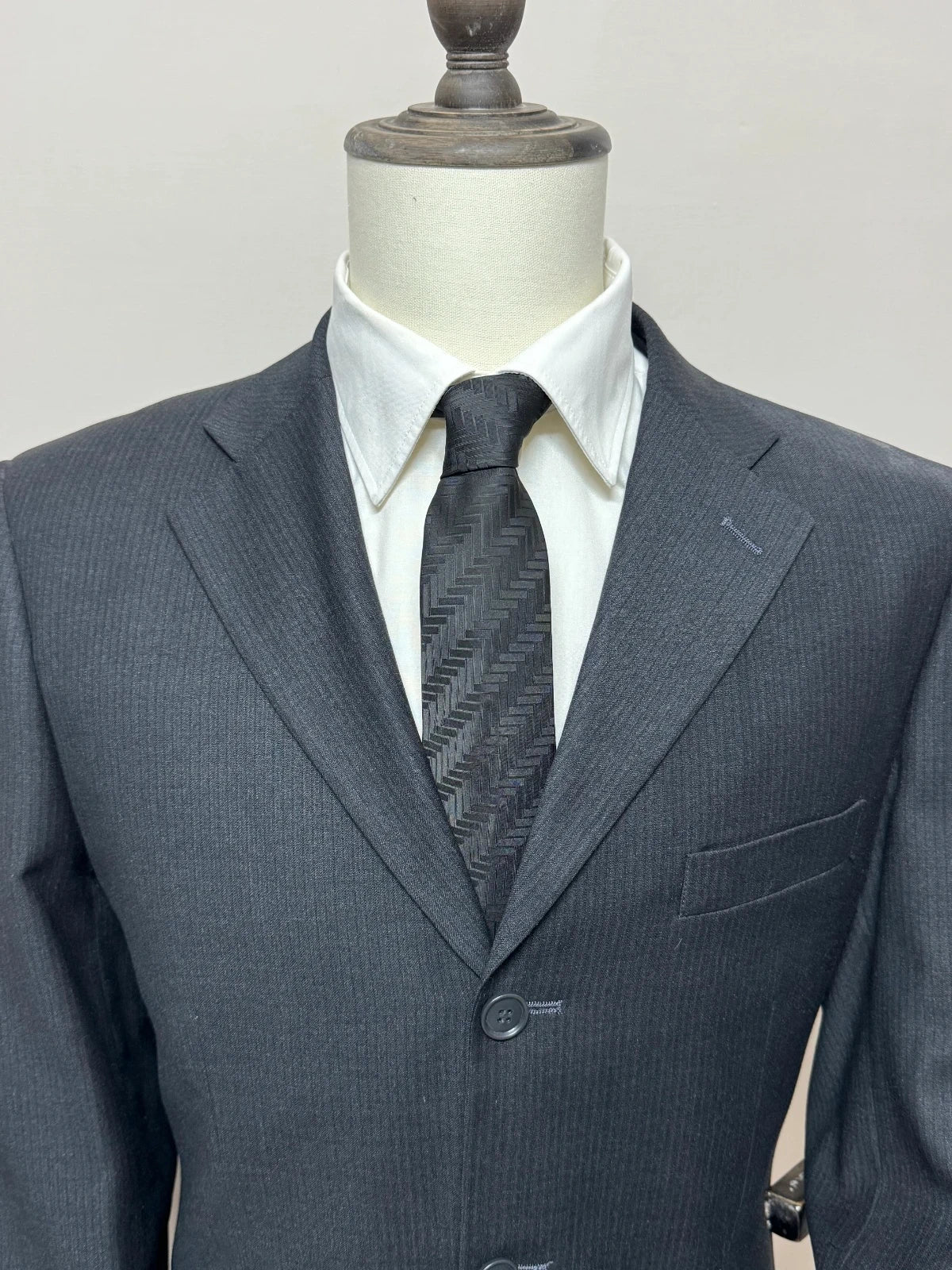 Abito Uomo B. & Sons Gessato Nero/Antracite Taglia 50 (MA26)