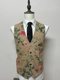 Gilet Uomo Garry's Earth Beige Floreale Rose Made in Italy XXL (MP12)