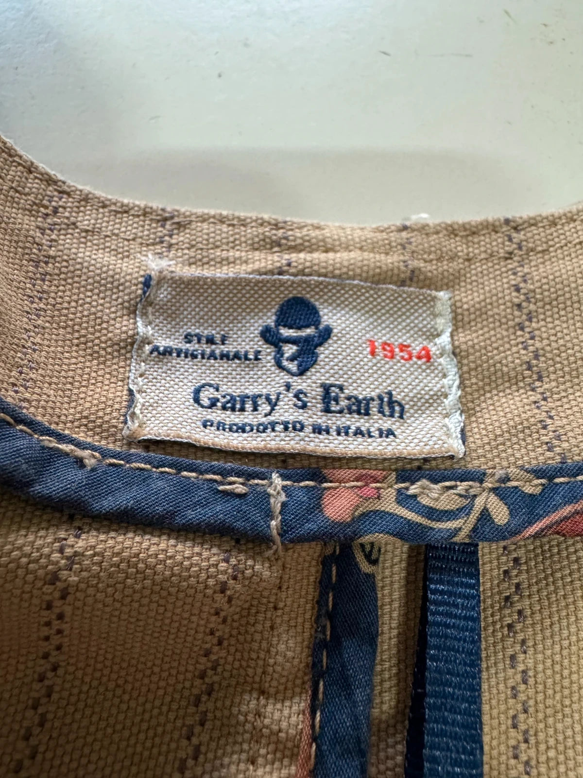 Gilet Uomo Garry's Earth Beige Floreale Rose Made in Italy XXL (MP12)