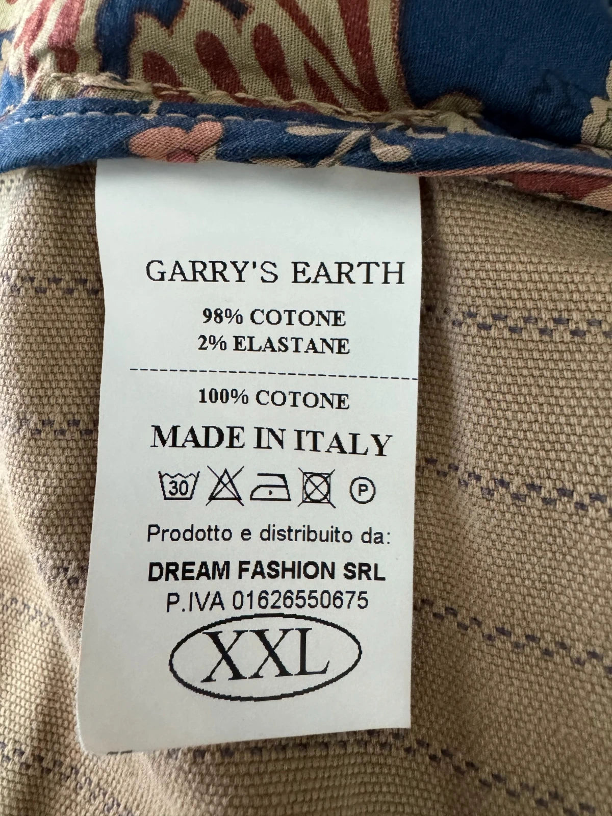 Gilet Uomo Garry's Earth Beige Floreale Rose Made in Italy XXL (MP12)