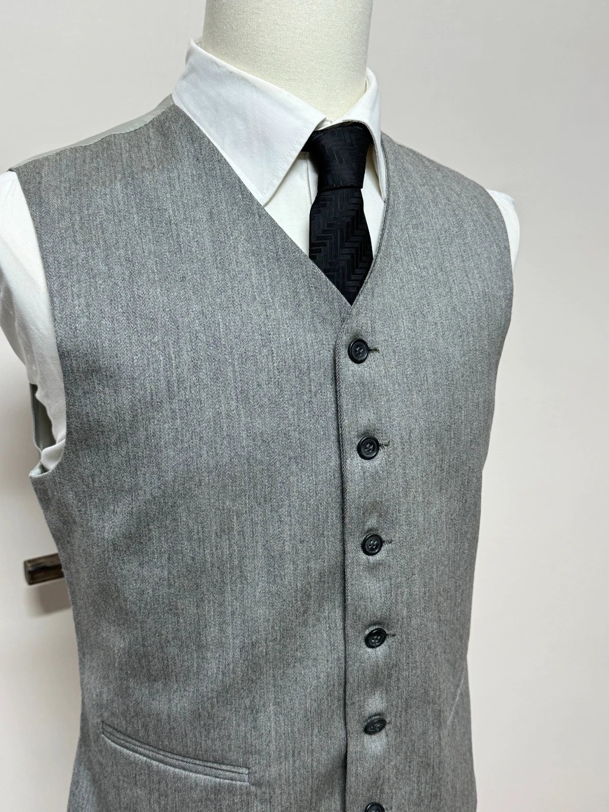 Gilet Uomo Elegante Grigio Made in Italy Lana Vergine Tg 48 (MP13)