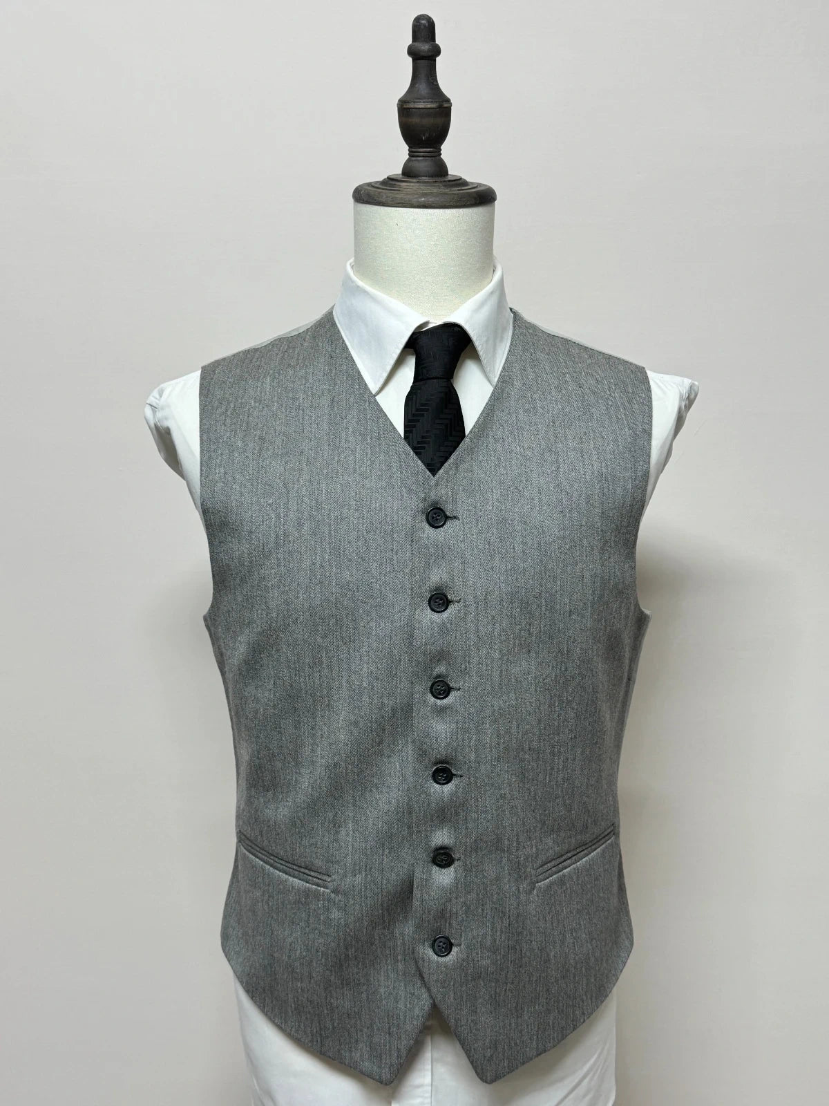 Gilet Uomo Elegante Grigio Made in Italy Lana Vergine Tg 48 (MP13)