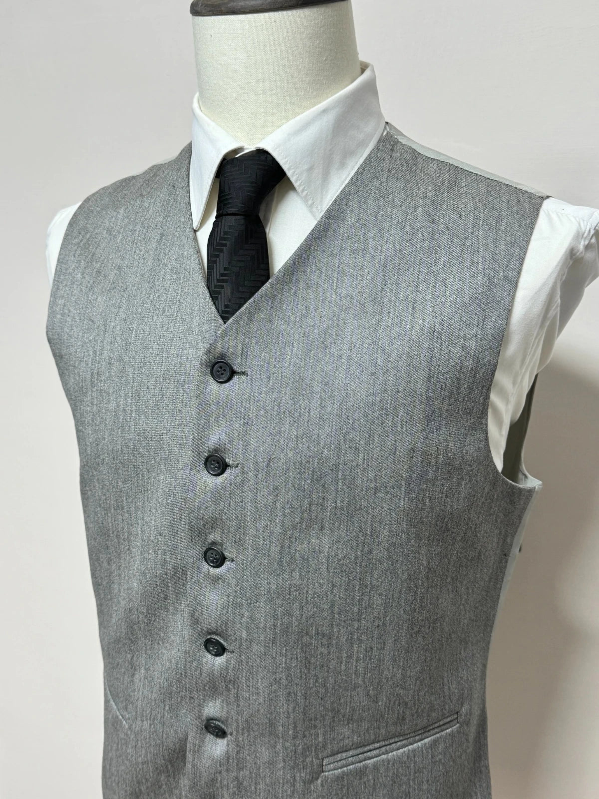 Gilet Uomo Elegante Grigio Made in Italy Lana Vergine Tg 48 (MP13)