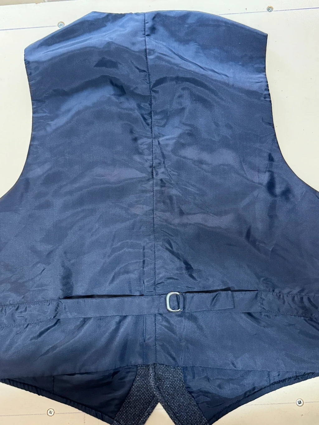 Gilet Uomo Manera Blu Melange Lana 100% Made in Italy Tg 48 (MP14)