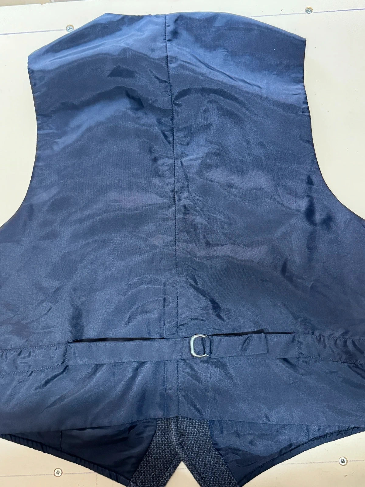 Gilet Uomo Manera Blu Melange Lana 100% Made in Italy Tg 48 (MP14)