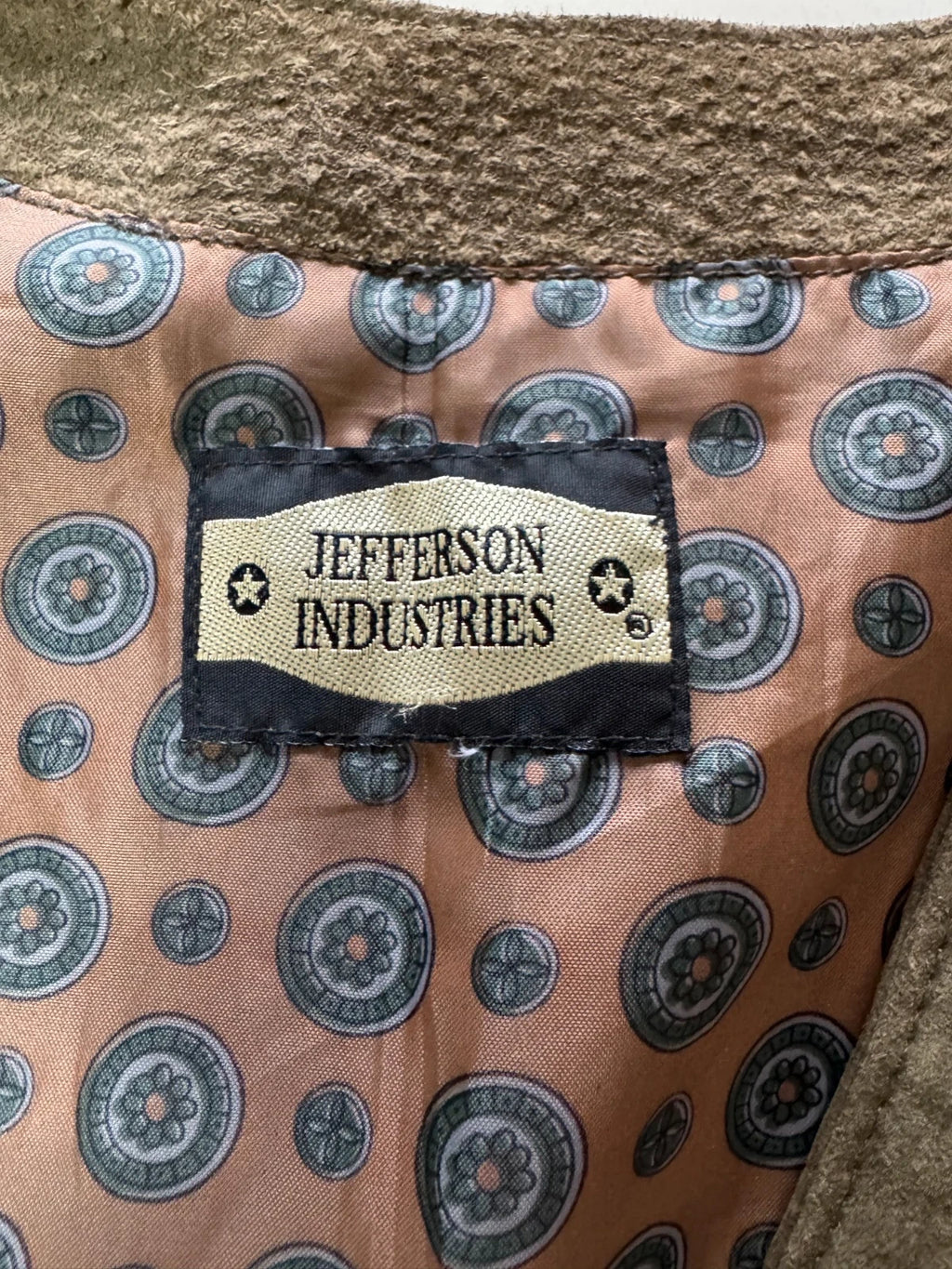 Gilet Uomo Jefferson Industries Vera Pelle Scamosciata Verde Vintage Tg XL (MP15)
