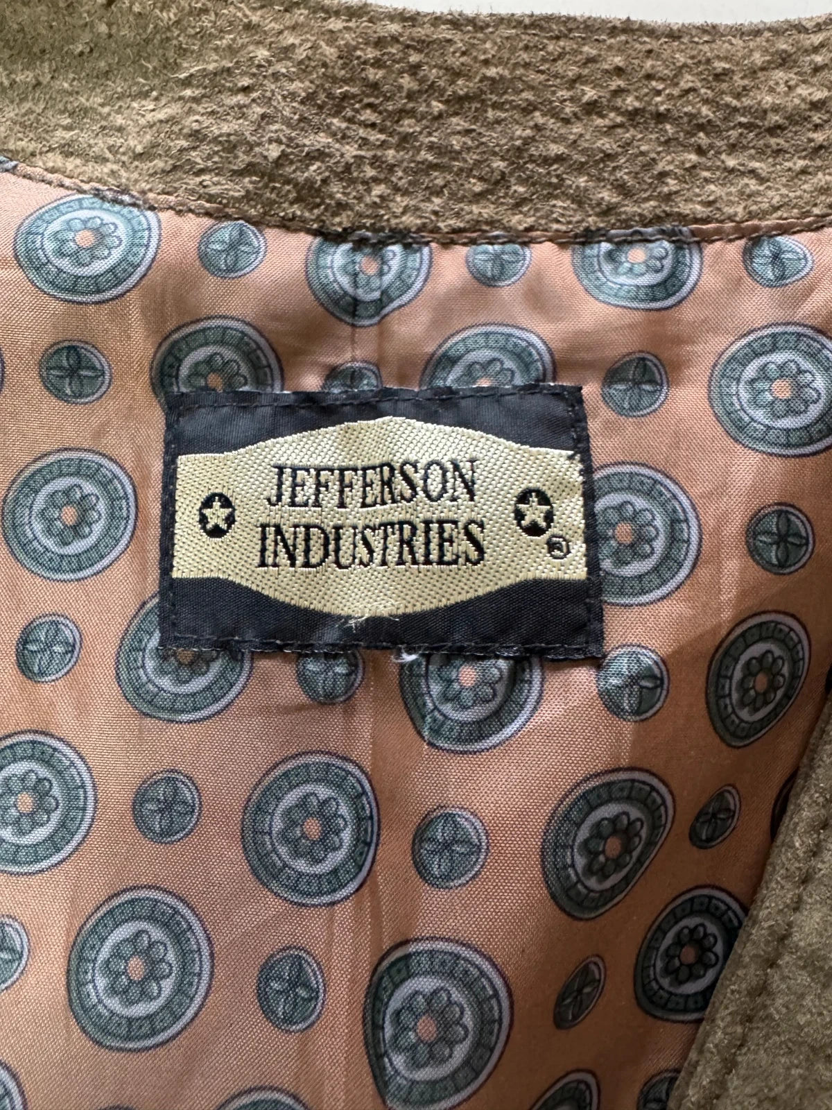 Gilet Uomo Jefferson Industries Vera Pelle Scamosciata Verde Vintage Tg XL (MP15)