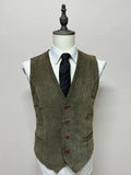 Gilet Uomo Jefferson Industries Vera Pelle Scamosciata Verde Vintage Tg XL (MP15)