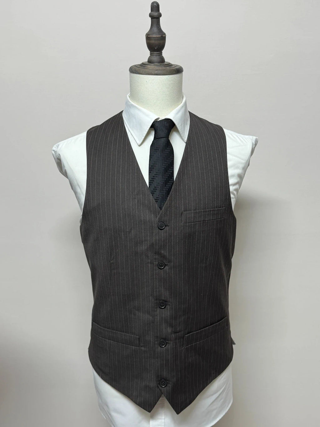 Gilet Uomo Tom Wolfe Gessato Grigio Elegante Tg M Vintage Cerimonia (MP16)