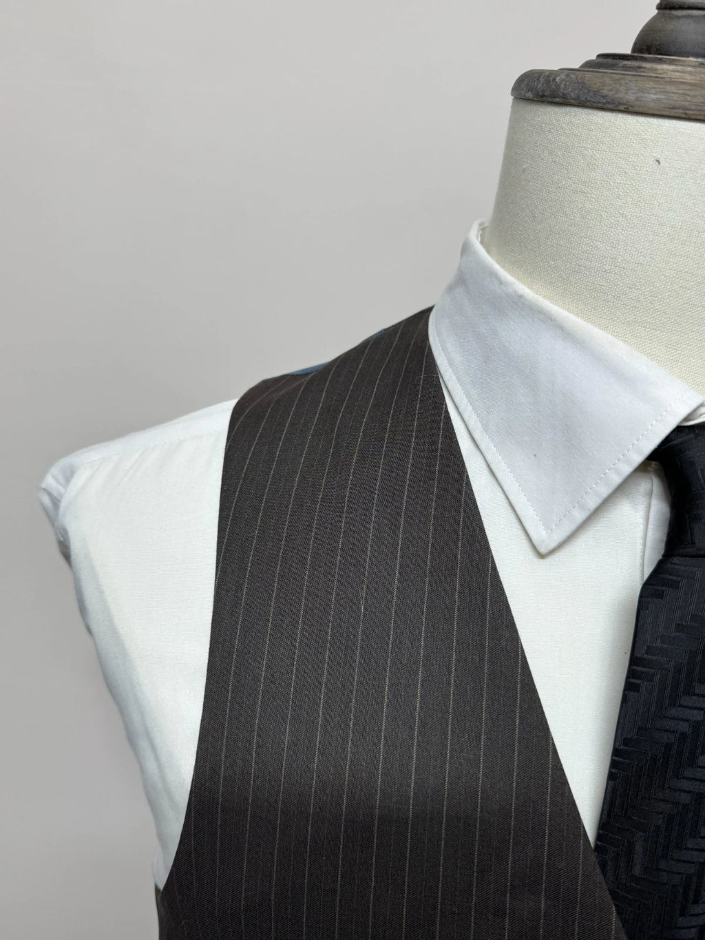 Gilet Uomo Tom Wolfe Gessato Grigio Elegante Tg M Vintage Cerimonia (MP16)