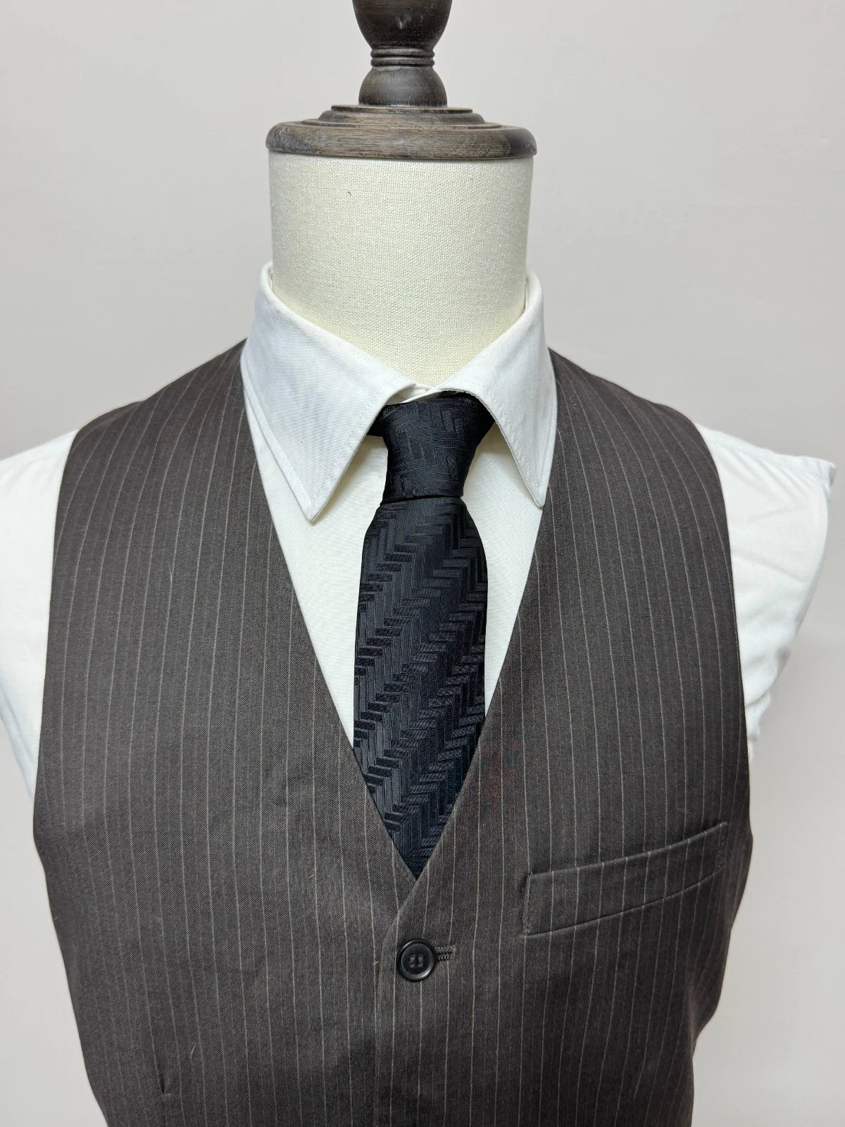 Gilet Uomo Tom Wolfe Gessato Grigio Elegante Tg M Vintage Cerimonia (MP16)