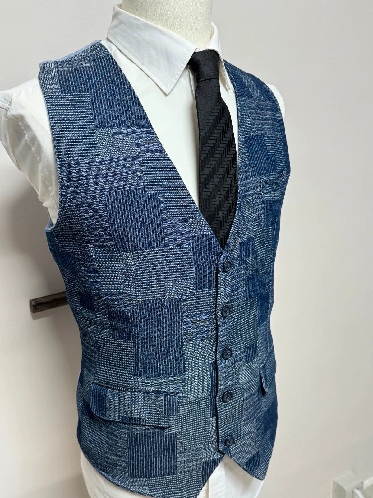 Titolo: Gilet Uomo Y.TWO Premium Blu Fantasia Patchwork Tg XL Elegante (MP18)