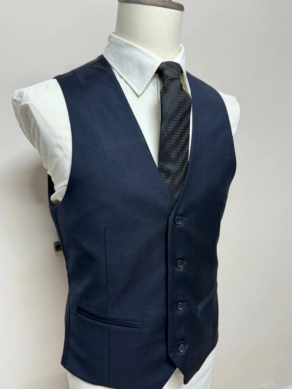 Gilet Uomo Elegante Blu Navy Tg 48 Slim Cerimonia Matrimonio (MP20)