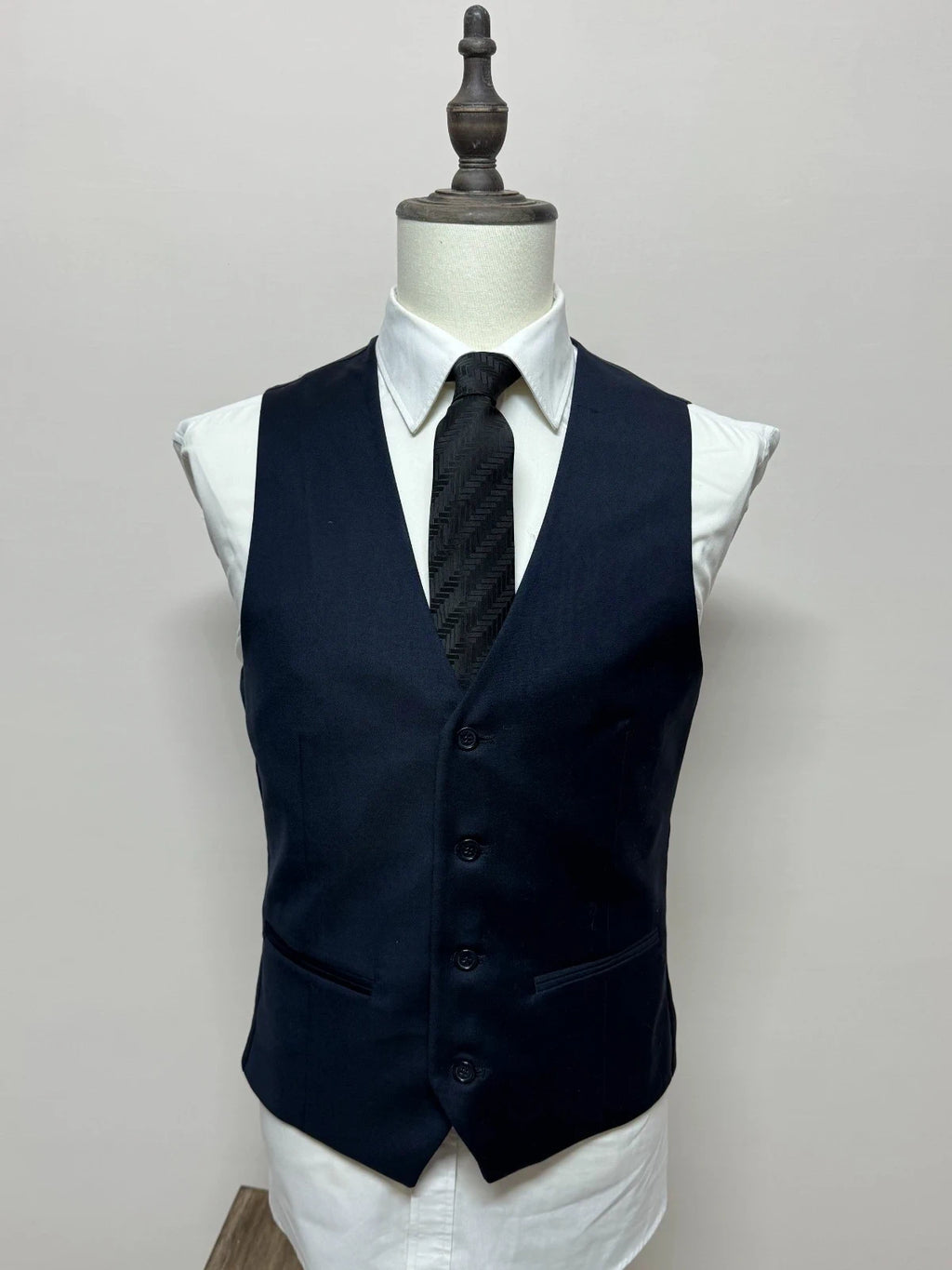 Gilet Uomo Elegante Blu Navy Tg 48 Slim Cerimonia Matrimonio (MP20)