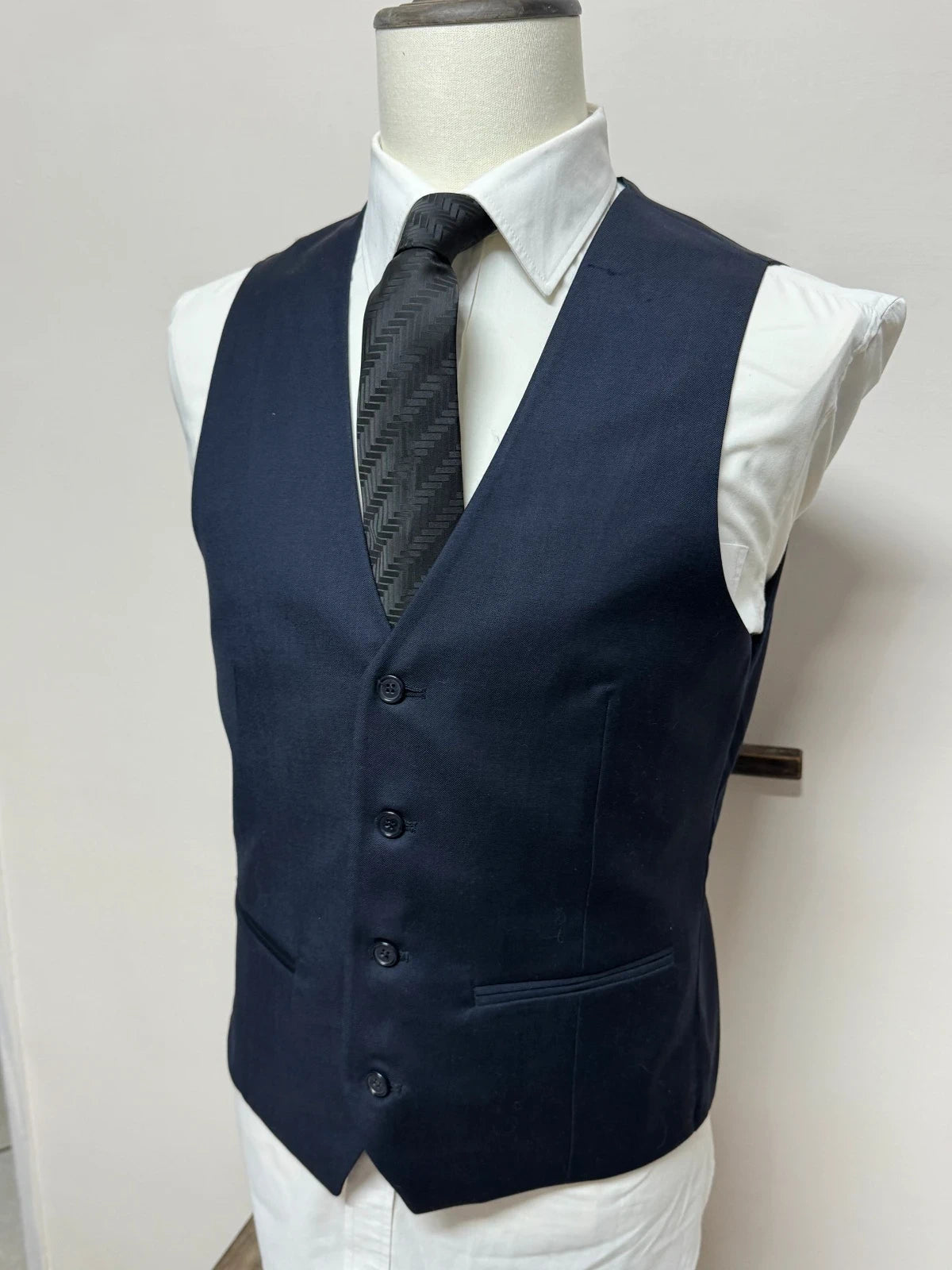 Gilet Uomo Elegante Blu Navy Tg 48 Slim Cerimonia Matrimonio (MP20)