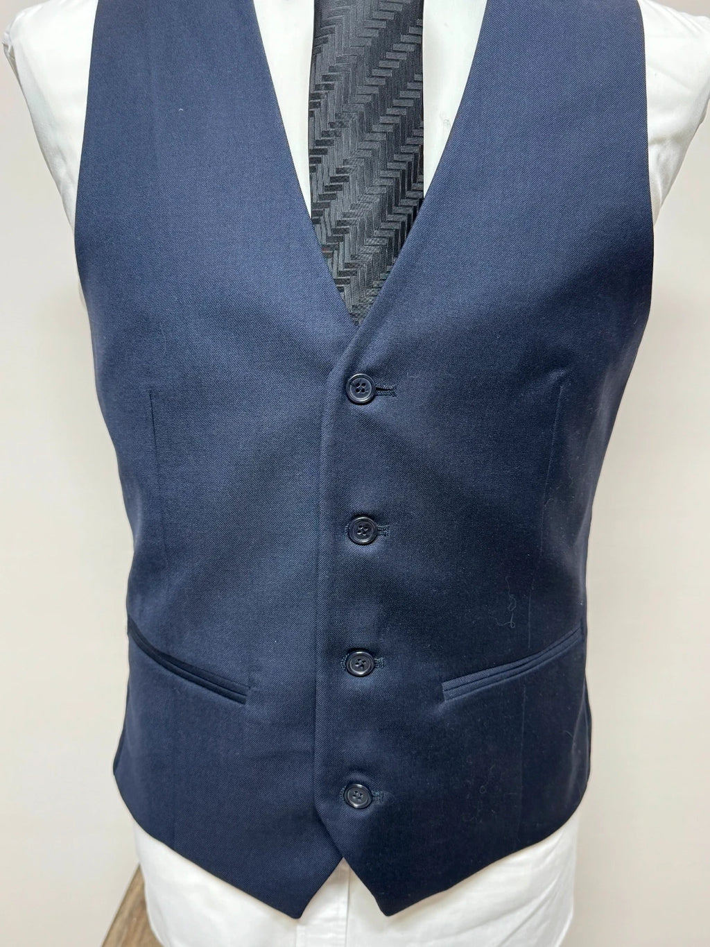 Gilet Uomo Elegante Blu Navy Tg 48 Slim Cerimonia Matrimonio (MP20)