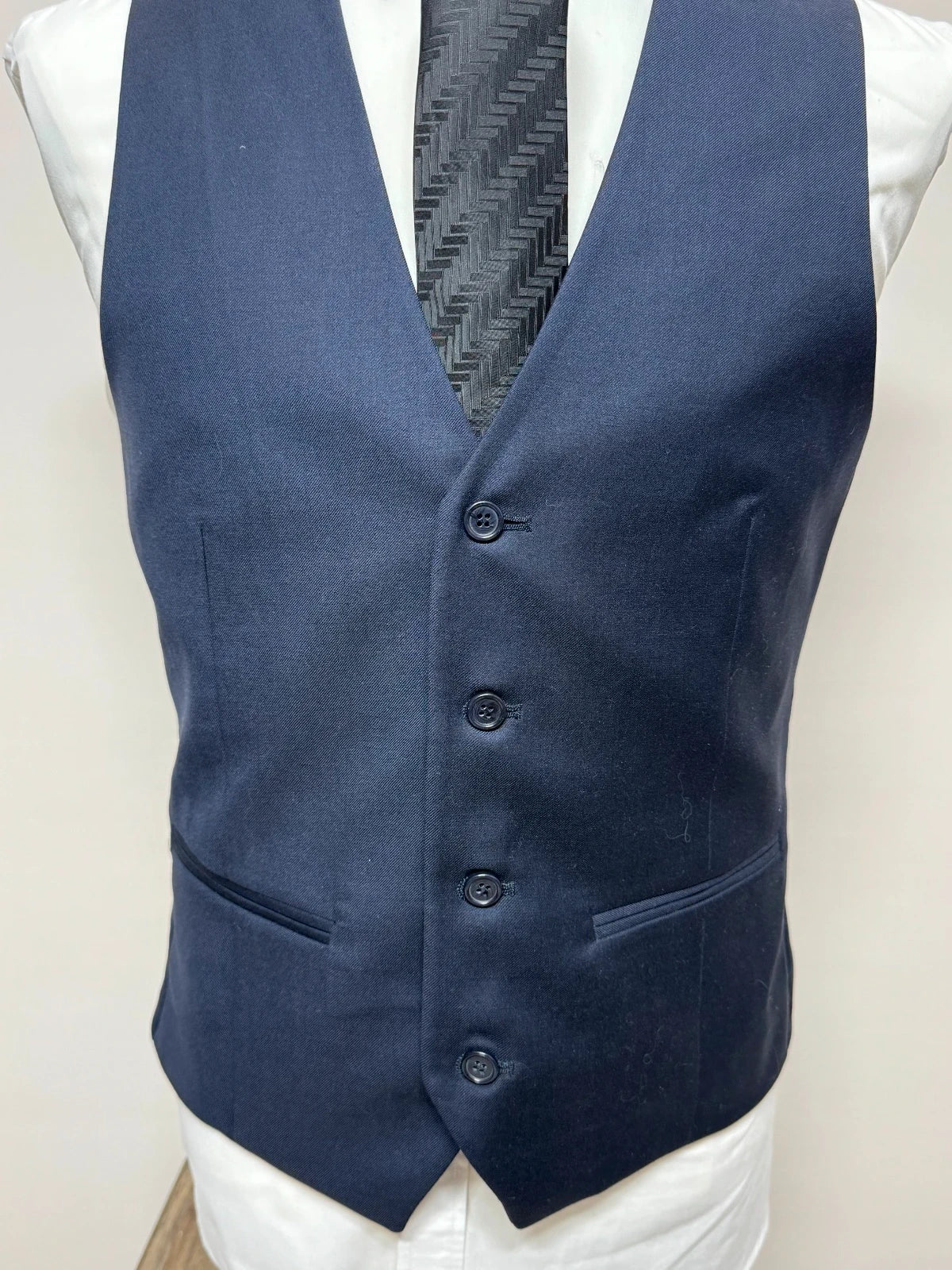 Gilet Uomo Elegante Blu Navy Tg 48 Slim Cerimonia Matrimonio (MP20)