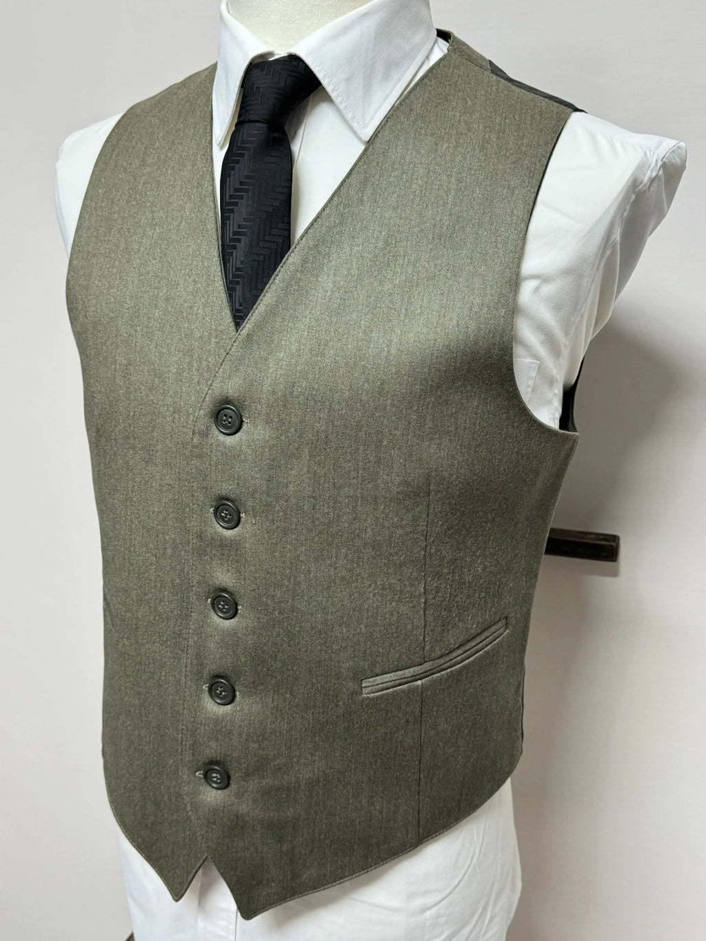Gilet Uomo Cornero Pura Lana Vergine Verde Salvia Tg 50 Elegante Cerimonia (MP21)