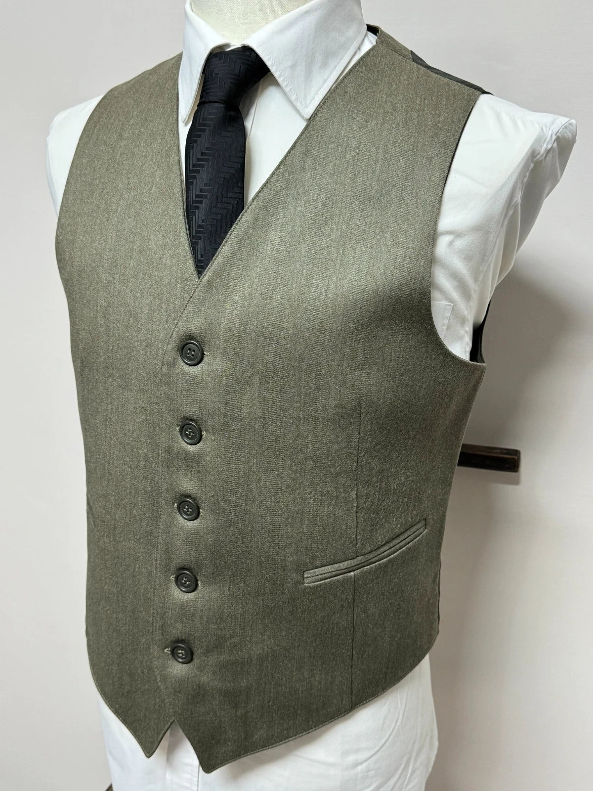 Gilet Uomo Cornero Pura Lana Vergine Verde Salvia Tg 50 Elegante Cerimonia (MP21)