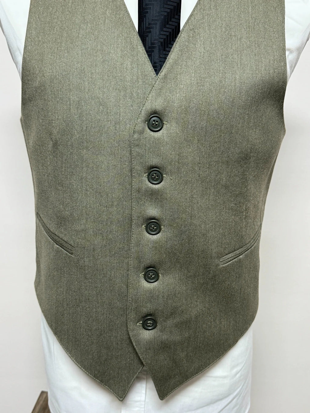 Gilet Uomo Cornero Pura Lana Vergine Verde Salvia Tg 50 Elegante Cerimonia (MP21)
