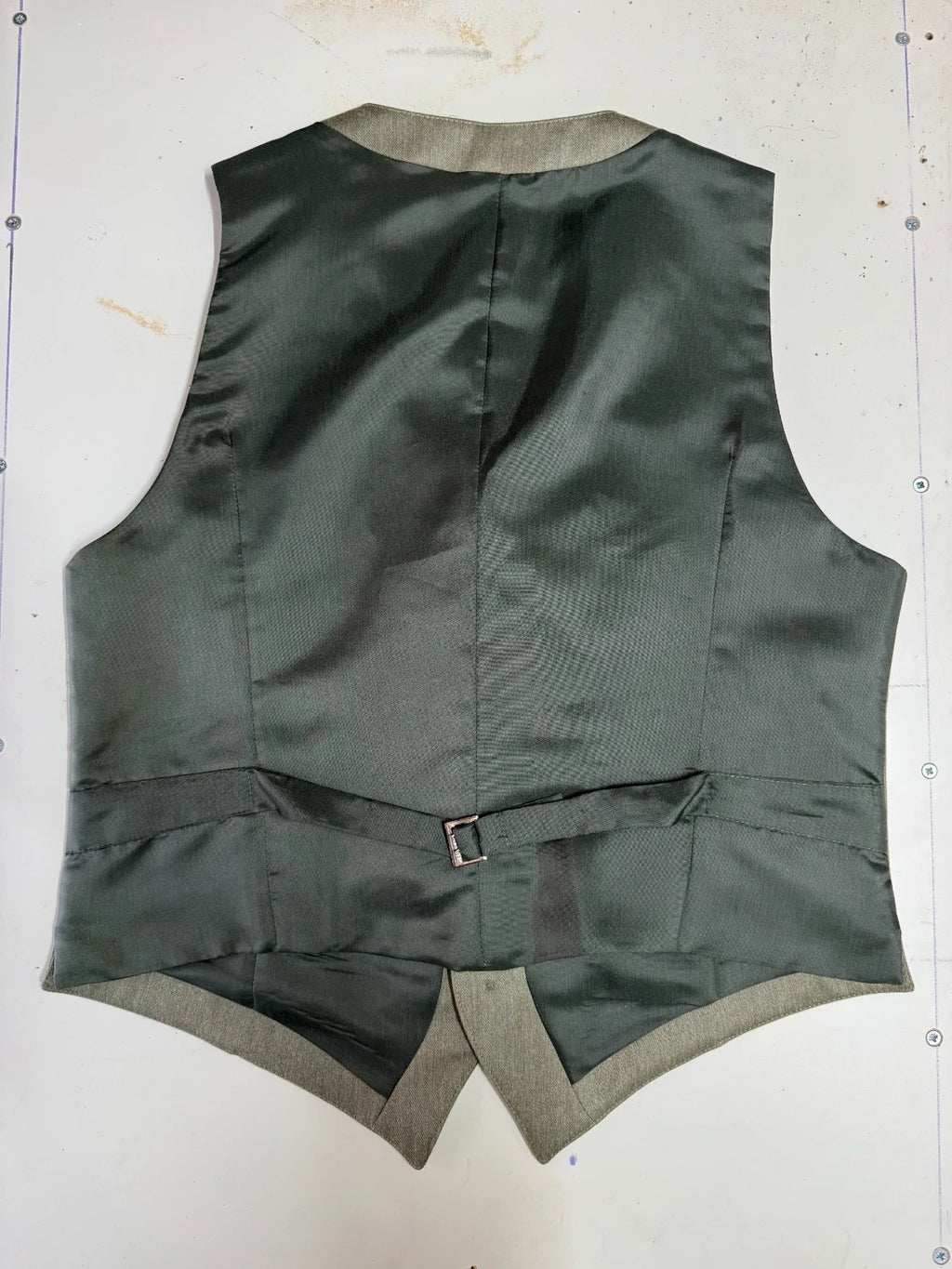 Gilet Uomo Cornero Pura Lana Vergine Verde Salvia Tg 50 Elegante Cerimonia (MP21)