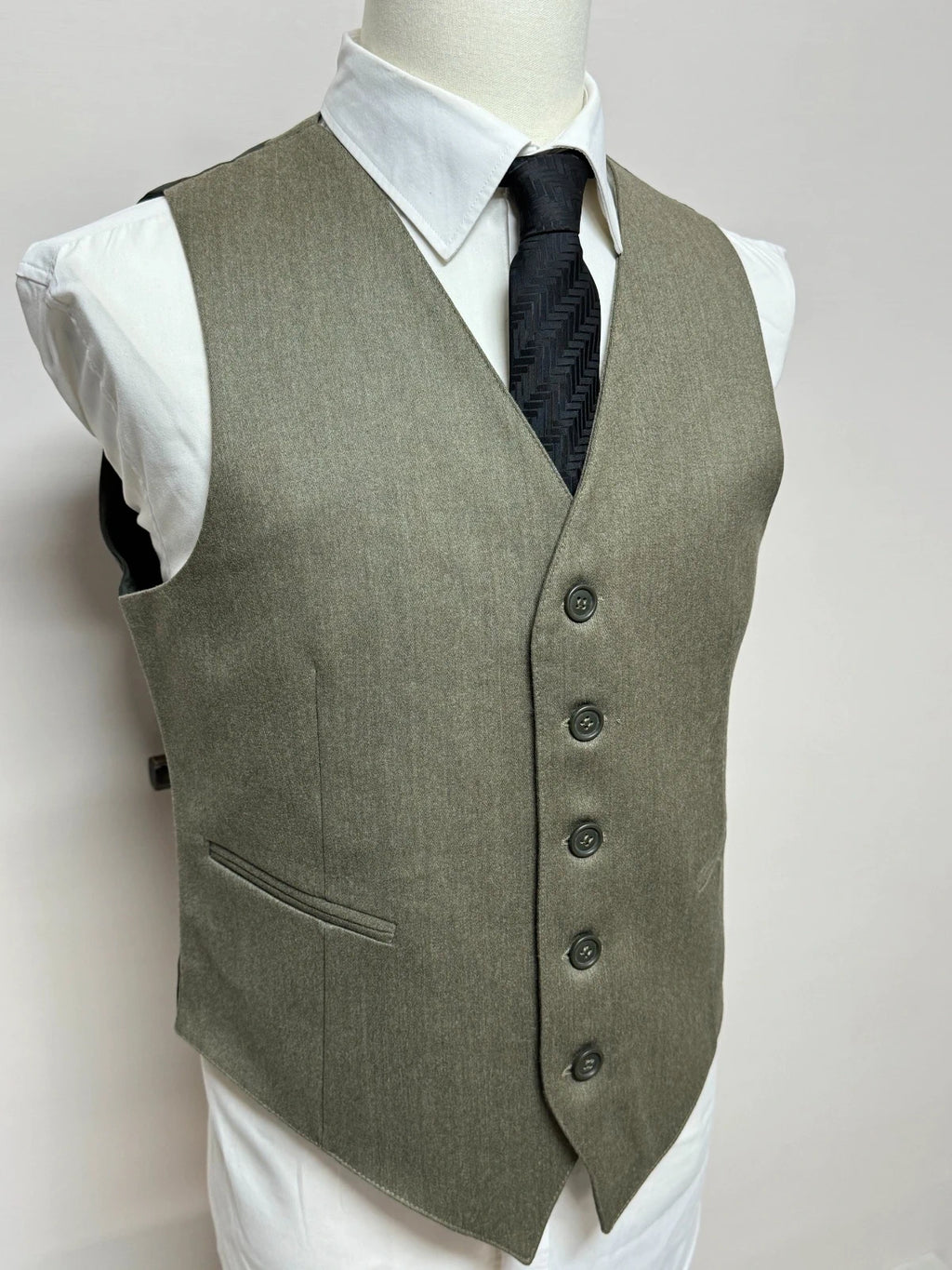 Gilet Uomo Cornero Pura Lana Vergine Verde Salvia Tg 50 Elegante Cerimonia (MP21)