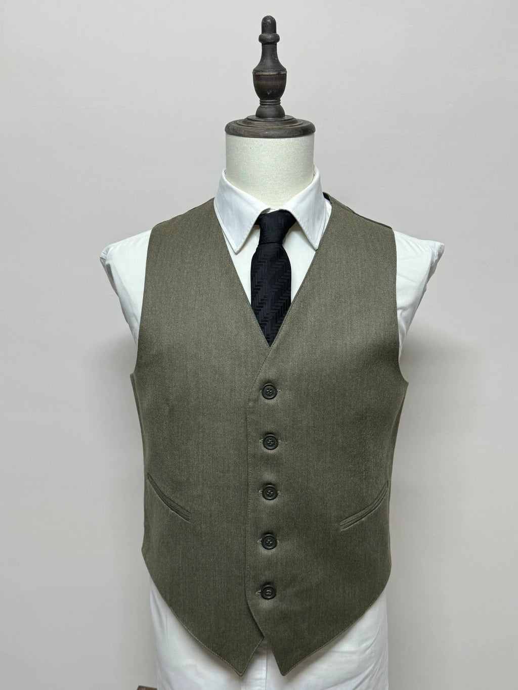 Gilet Uomo Cornero Pura Lana Vergine Verde Salvia Tg 50 Elegante Cerimonia (MP21)