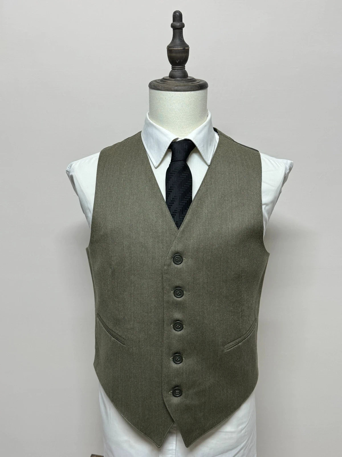 Gilet Uomo Cornero Pura Lana Vergine Verde Salvia Tg 50 Elegante Cerimonia (MP21)