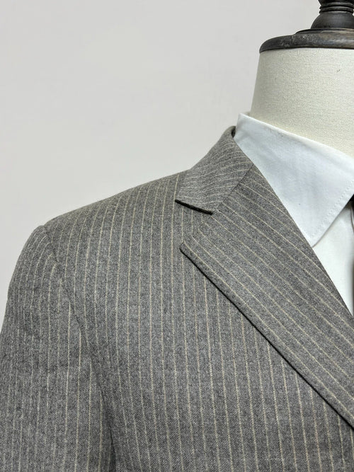 Abito Uomo Gessato Grigio Elegante Sartoriale Taglia 50 (MA29)