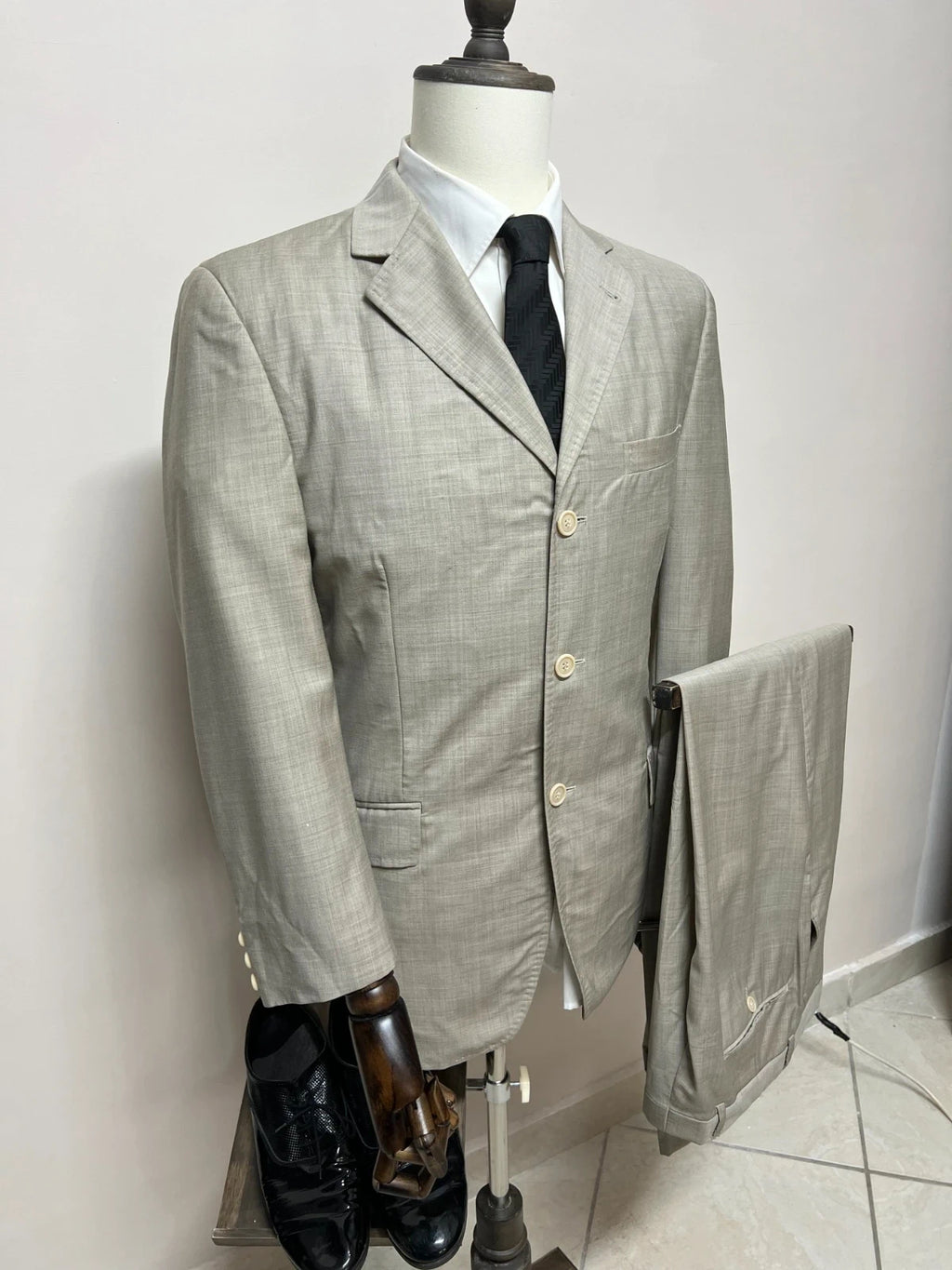 Abito Uomo Conbipel Studio Merino Extra Fine Wool Beige Taglia 48 (MA32)