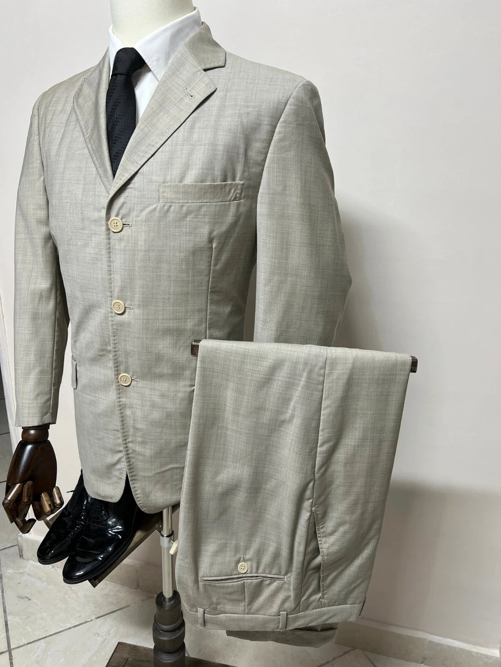 Abito Uomo Conbipel Studio Merino Extra Fine Wool Beige Taglia 48 (MA32)