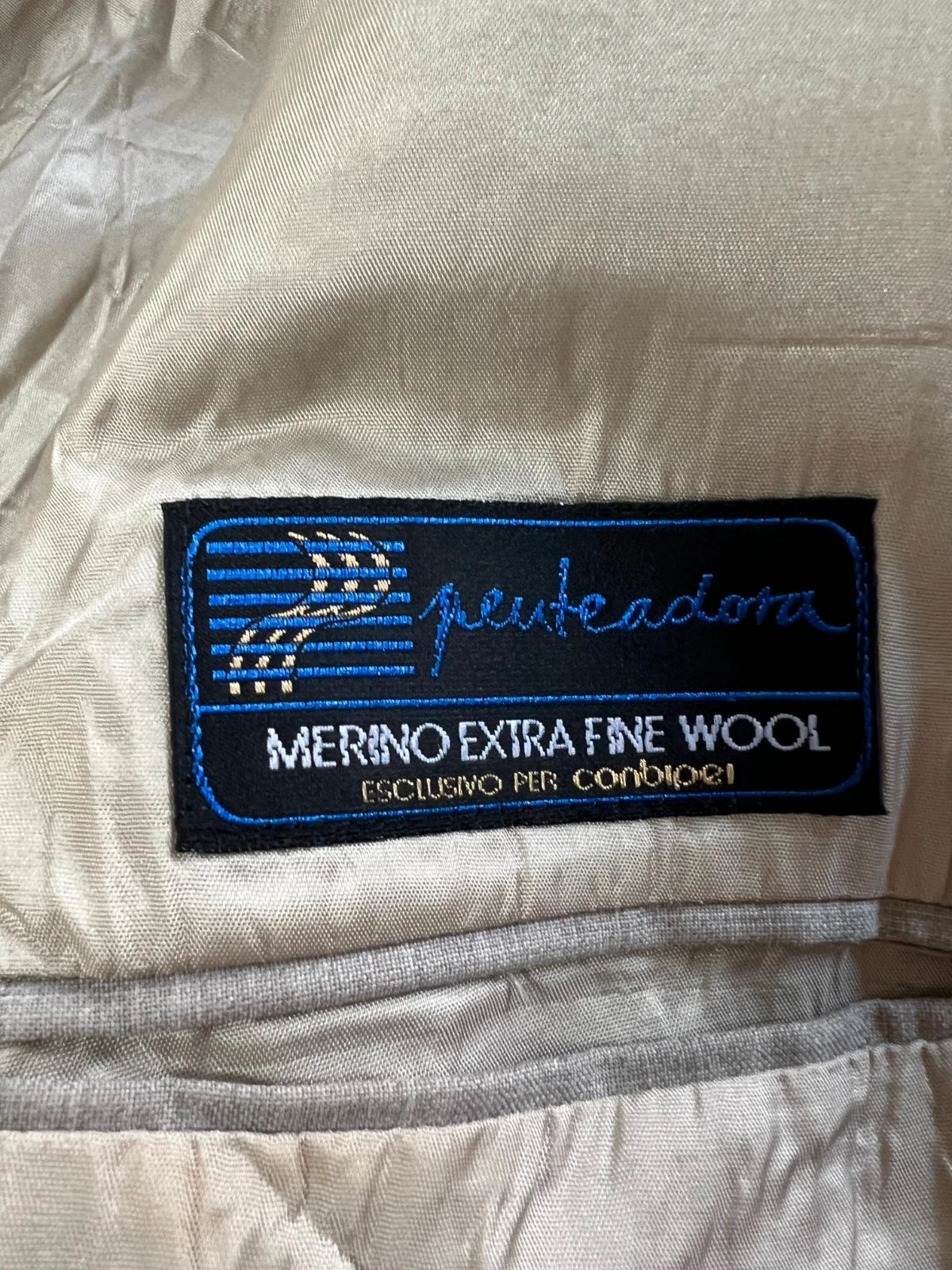 Abito Uomo Conbipel Studio Merino Extra Fine Wool Beige Taglia 48 (MA32)