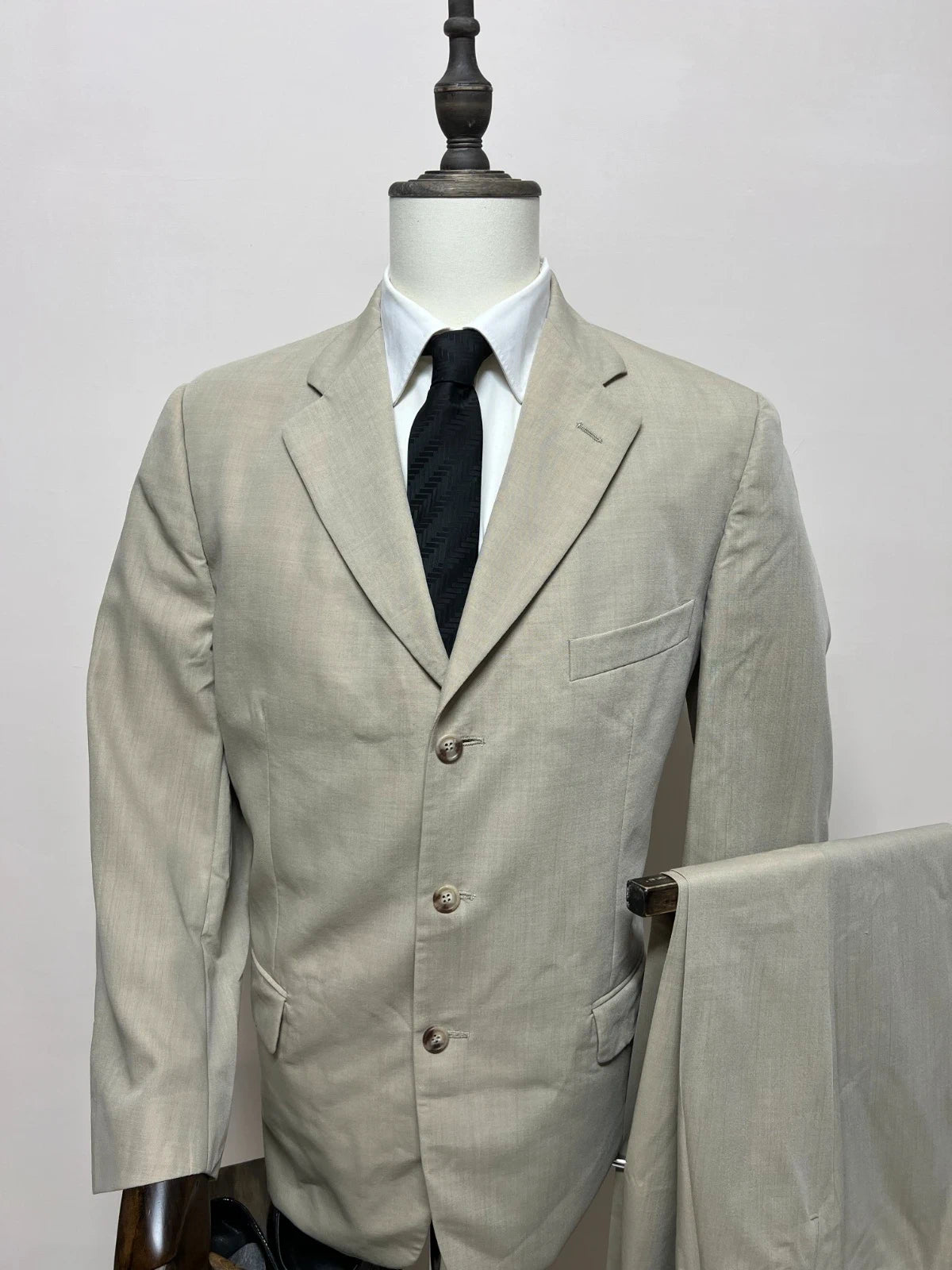 Abito Uomo Via Ardigo Corneliani Lana Vergine Mohair Beige Taglia 50 (MA33)