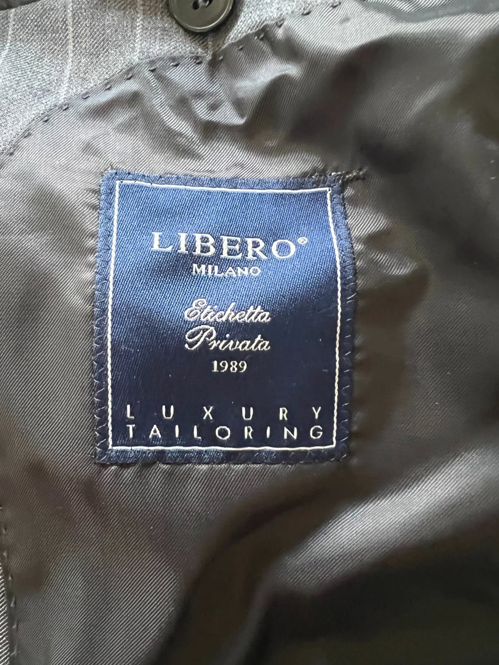 Abito Uomo Libero Milano Cerruti Gessato Grigio Slim Taglia 46 (MA36)
