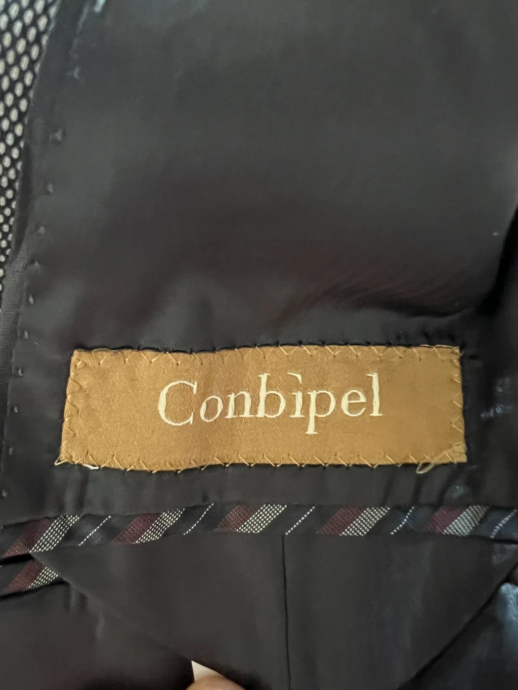 Abito Uomo Conbipel Grigio Elegante Microfantasia Taglia 46 (MA37)