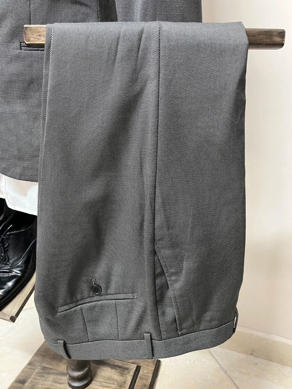 Abito Uomo Conbipel Grigio Elegante Microfantasia Taglia 46 (MA37)