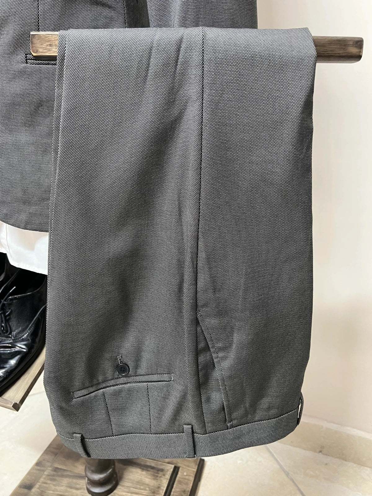 Abito Uomo Conbipel Grigio Elegante Microfantasia Taglia 46 (MA37)