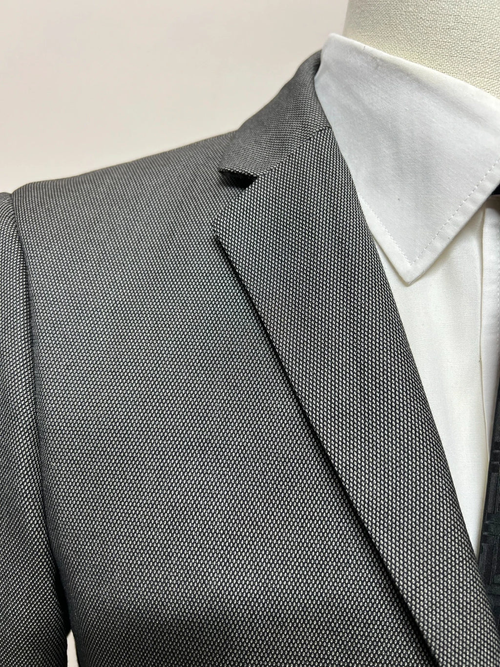 Abito Uomo Conbipel Grigio Elegante Microfantasia Taglia 46 (MA37)
