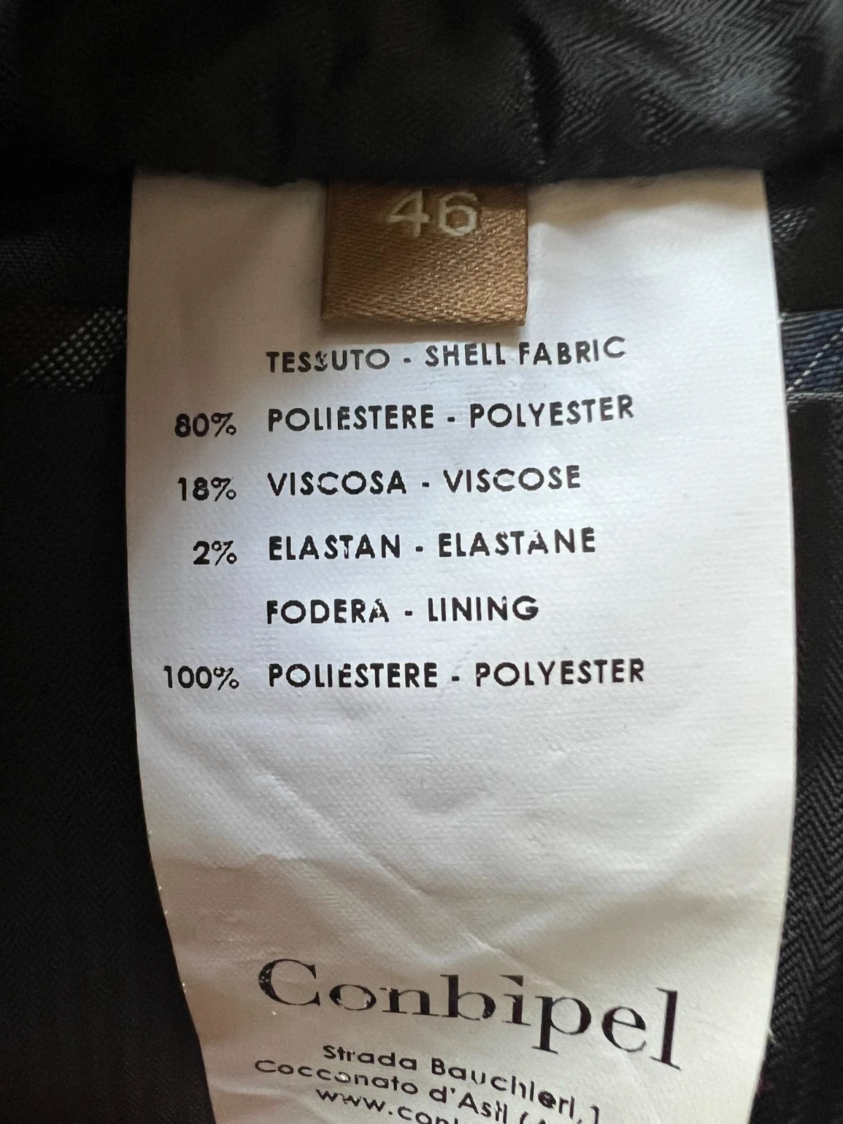 Abito Uomo Conbipel Grigio Elegante Microfantasia Taglia 46 (MA37)