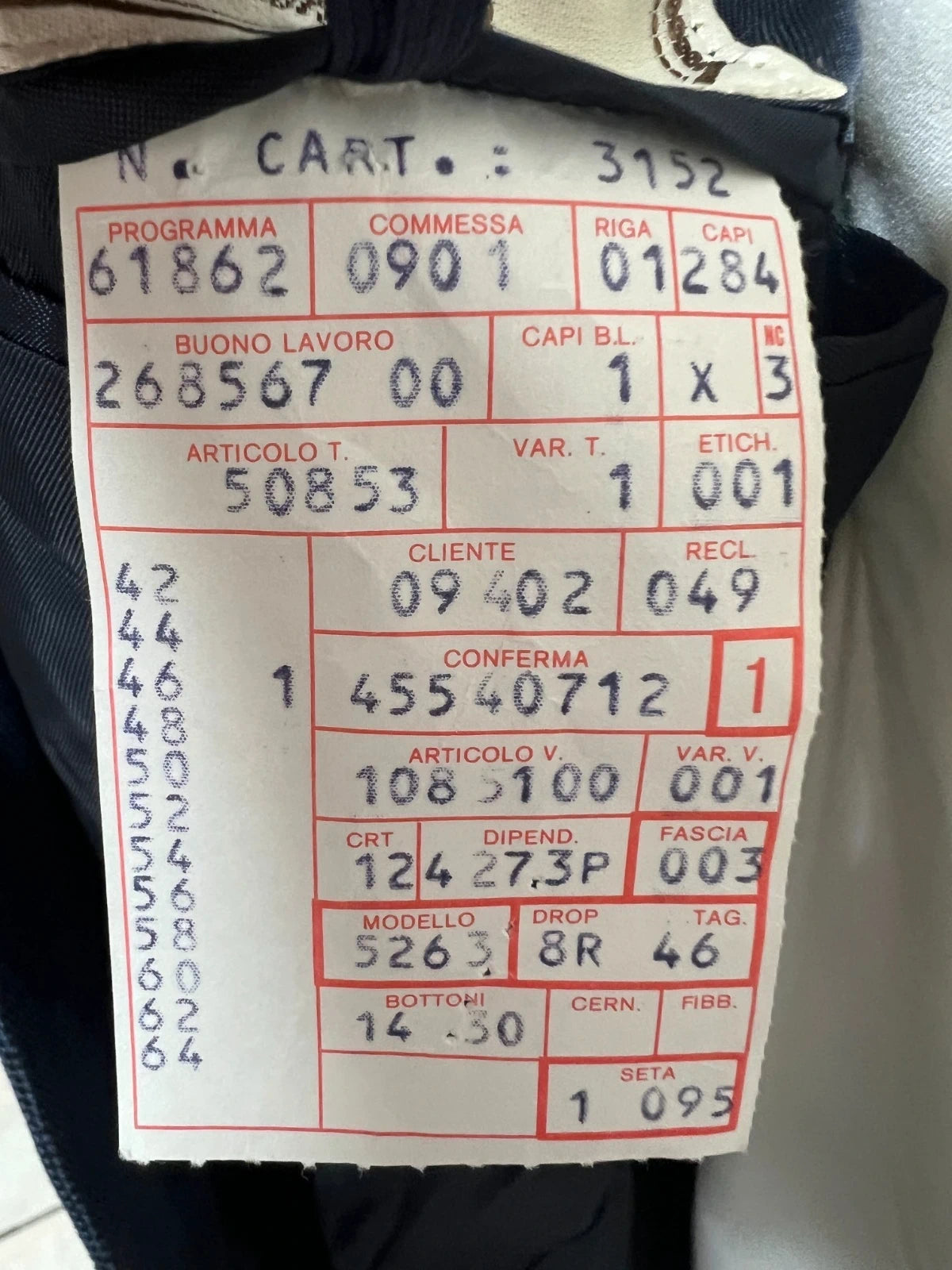 Abito Uomo Lebole Blu 100% Lana Vergine Made in Italy Taglia 46 (MA38)