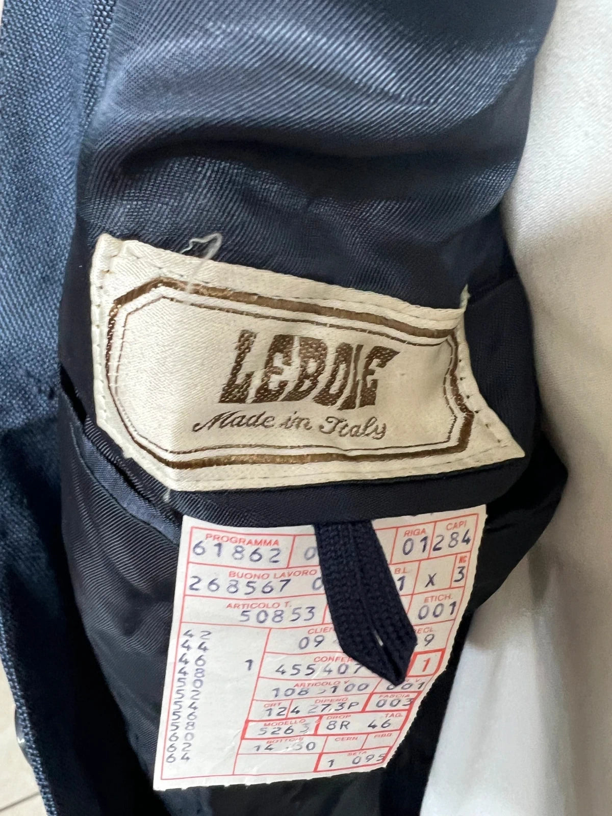 Abito Uomo Lebole Blu 100% Lana Vergine Made in Italy Taglia 46 (MA38)