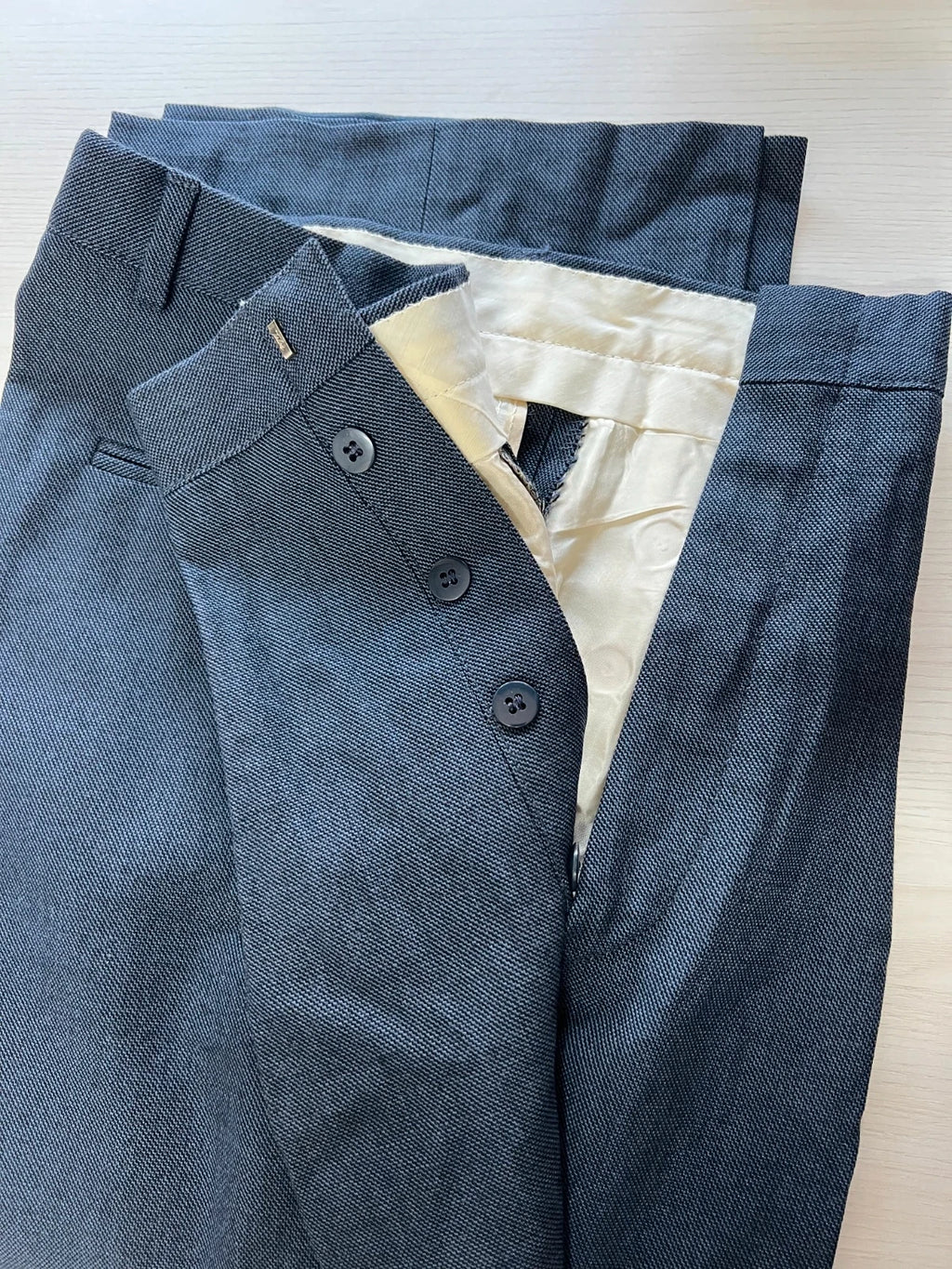 Abito Uomo Lebole Blu 100% Lana Vergine Made in Italy Taglia 46 (MA38)