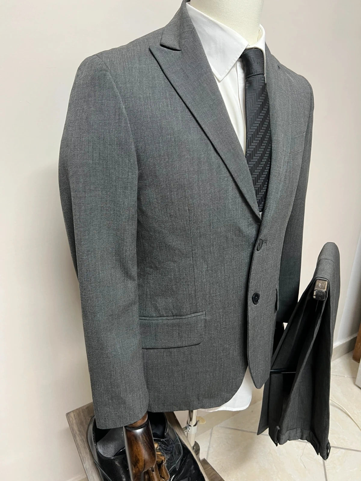 Abito Uomo Niama Man Conbipel Grigio Stretch Taglia 46 (MA39)
