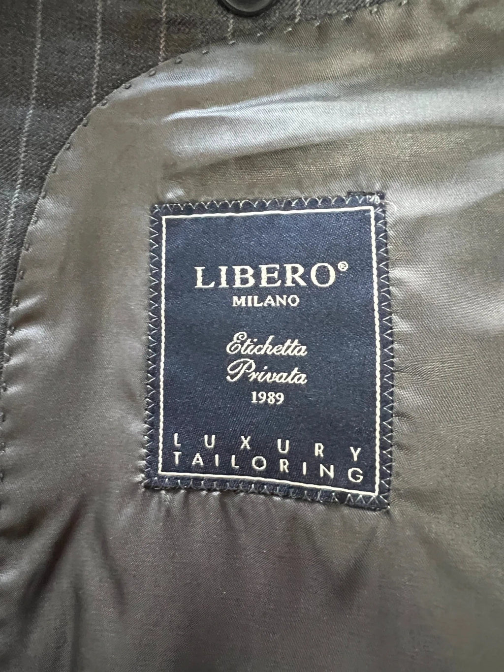Abito Uomo Libero Milano Cerruti 100% Lana Vergine Gessato Taglia 46 (MA40)