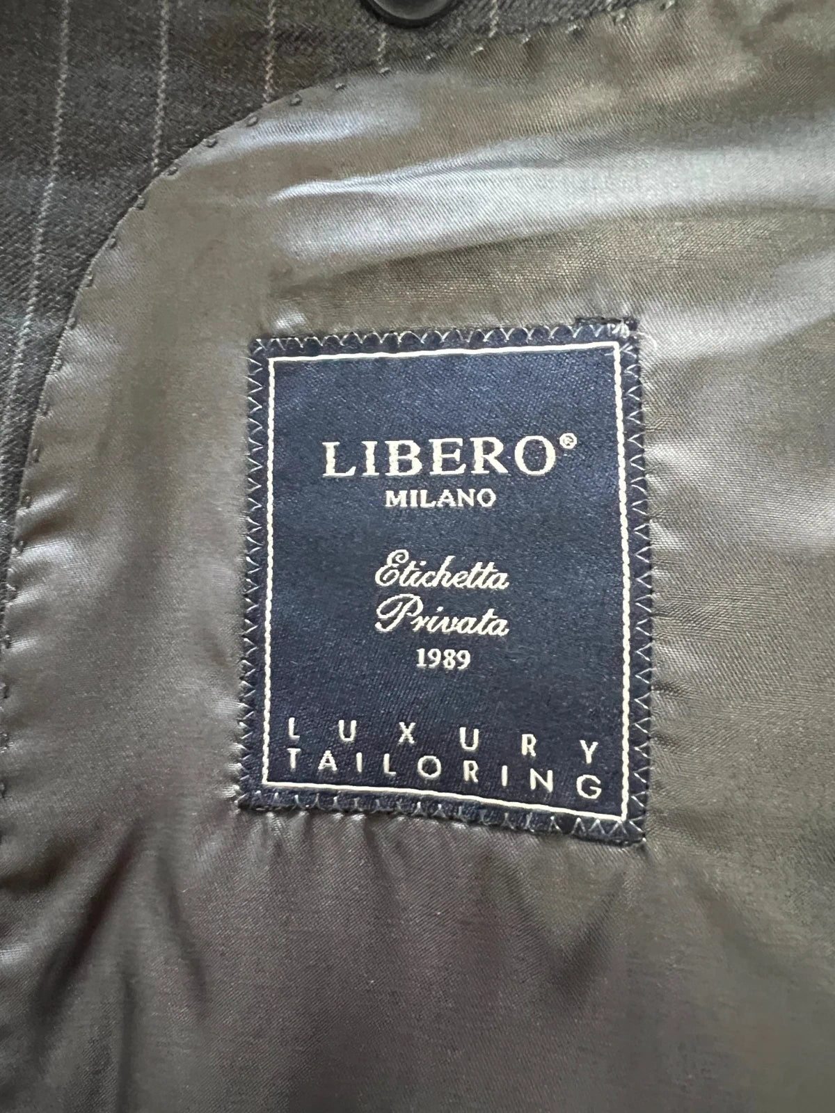 Abito Uomo Libero Milano Cerruti 100% Lana Vergine Gessato Taglia 46 (MA40)