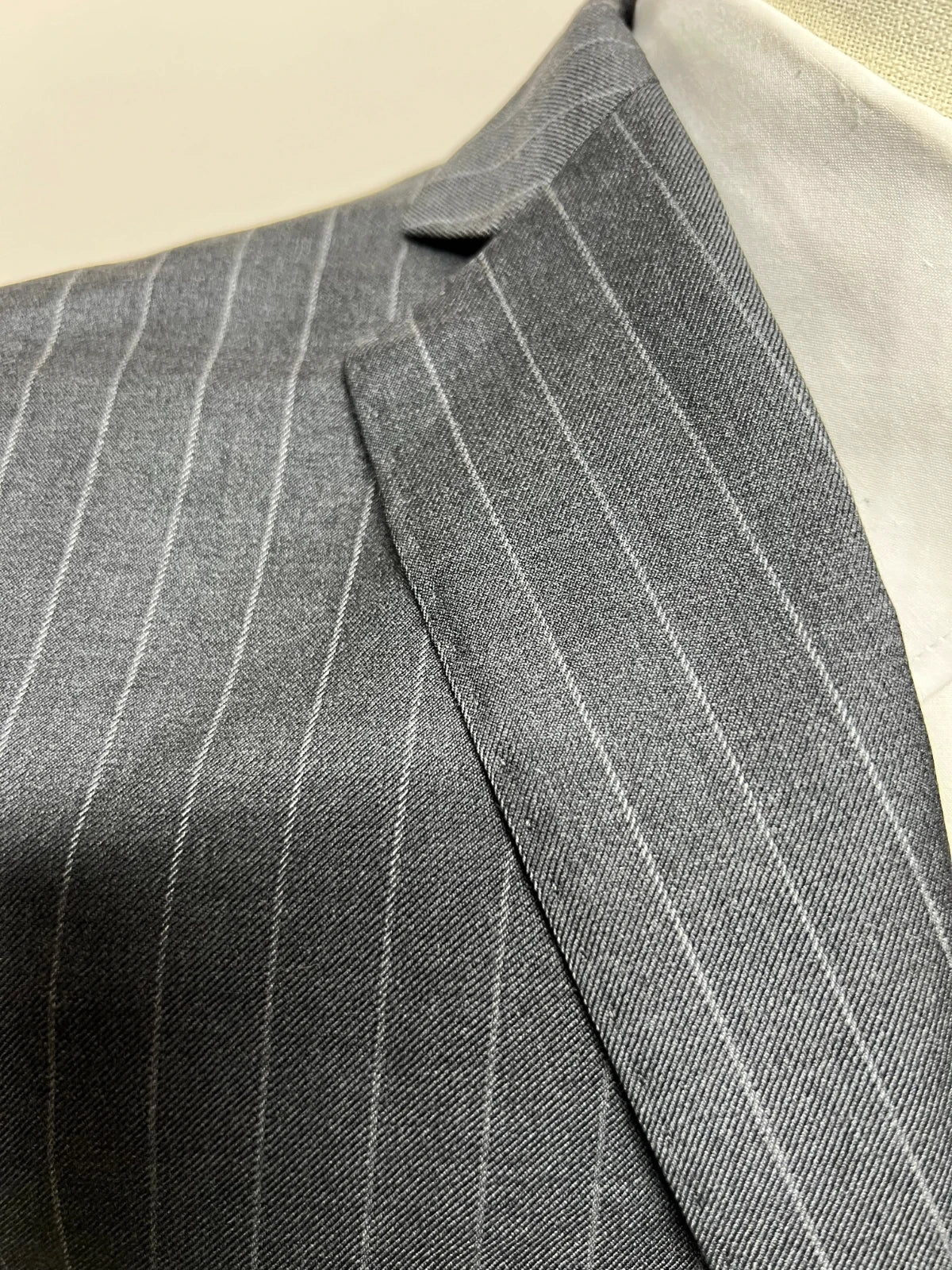 Abito Uomo Libero Milano Cerruti 100% Lana Vergine Gessato Taglia 46 (MA40)